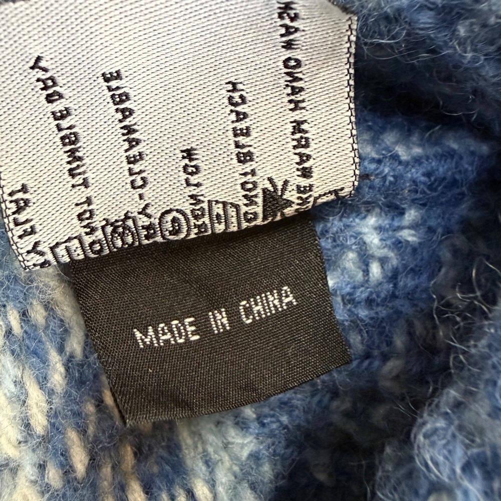 Icewear Icelandic Wool Cardigan Sweater Blue Fair Isle Nordic Pewter Button S - Picture 9 of 11